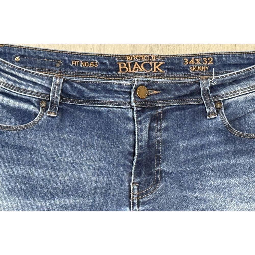 Buckle Black Fit No. 53 Skinny Jeans Women Size 34x32 Blue Denim Stretch Casual - Picture 2 of 12